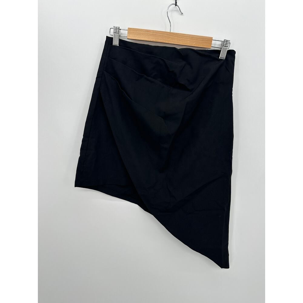 Urban Revivo Black Wool Blend Asymmetrical Skirt Women Sz 6 Career Office NWT